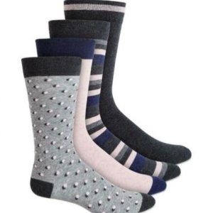Men's Designer Dress Socks 4 Pack Novelty Bar III
